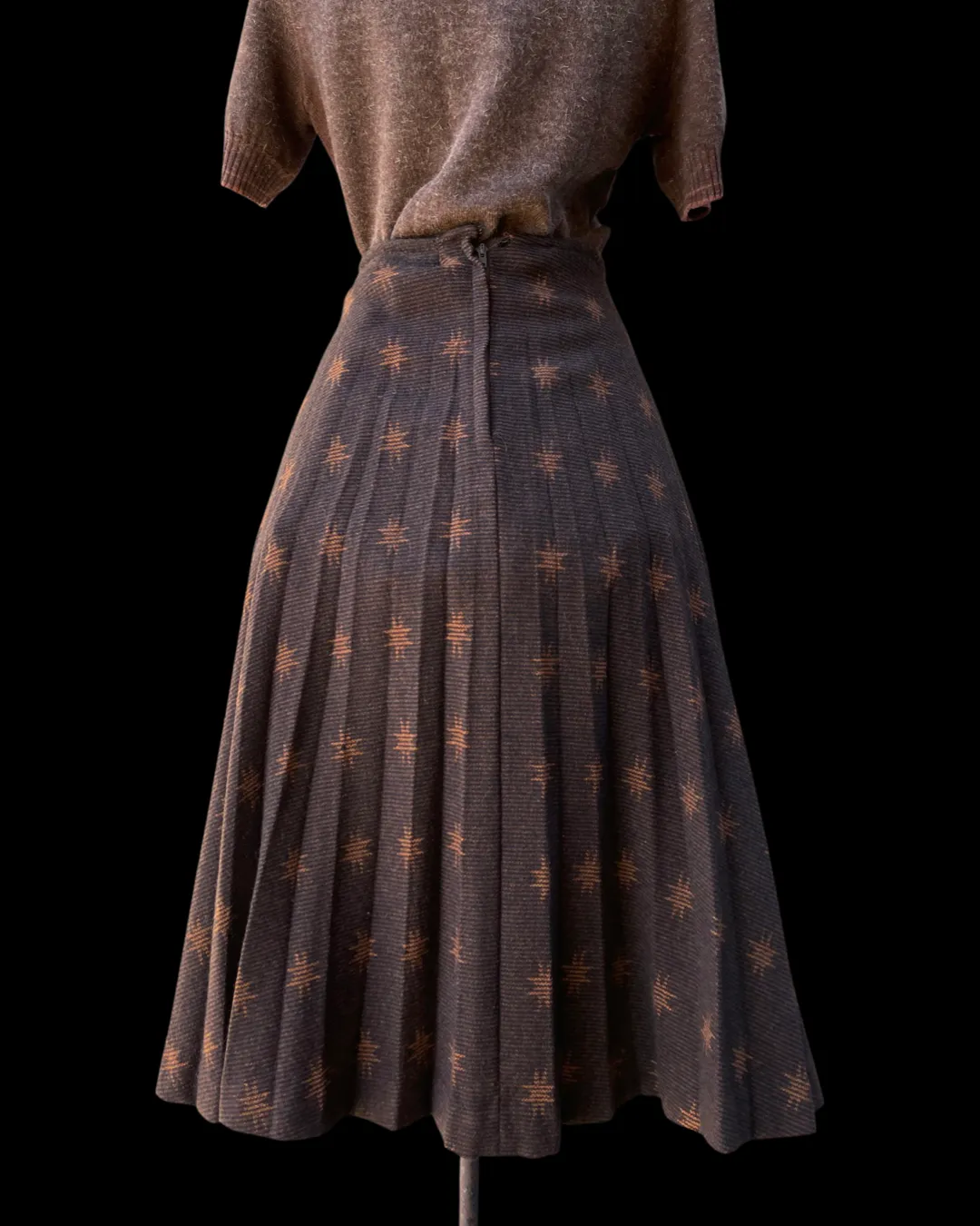 1940s Knit Wool Starburst Skirt