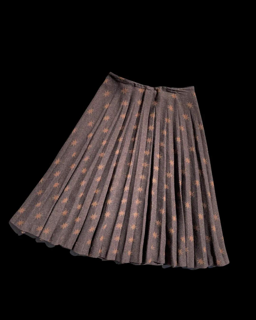 1940s Knit Wool Starburst Skirt