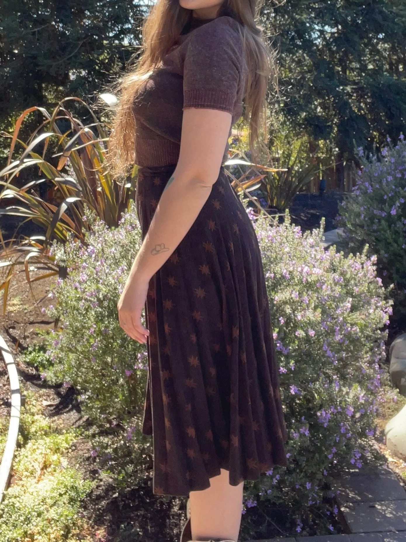 1940s Knit Wool Starburst Skirt