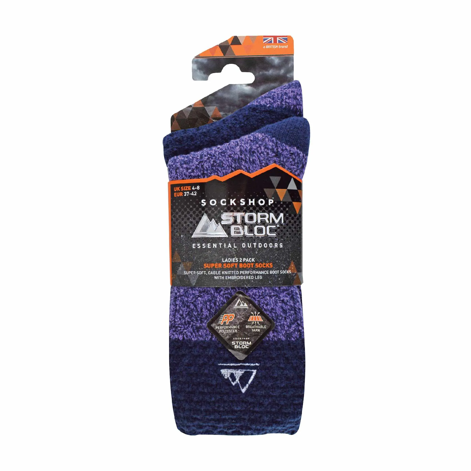2 Pack Ladies Anti Blister Walking Boot Socks for Trekking Hiking