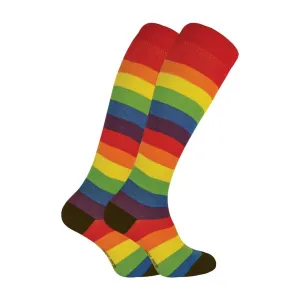 2 Pack Ladies Rainbow Patterned Knee High Bamboo Socks