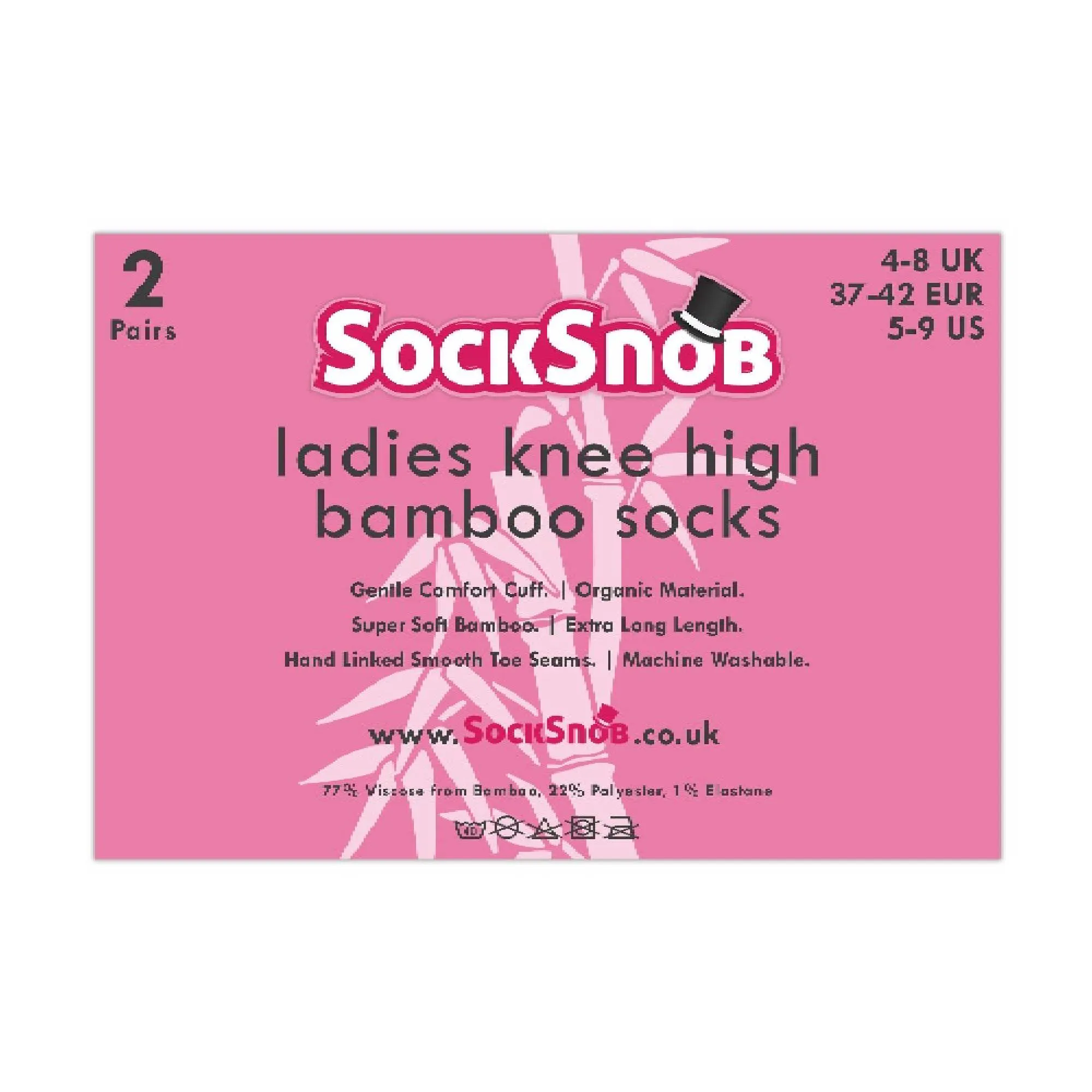 2 Pack Ladies Rainbow Patterned Knee High Bamboo Socks