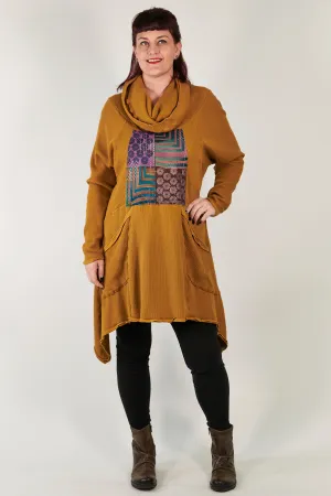 2292 Cowl Thermal Pocket Tunic Palo Santo-P
