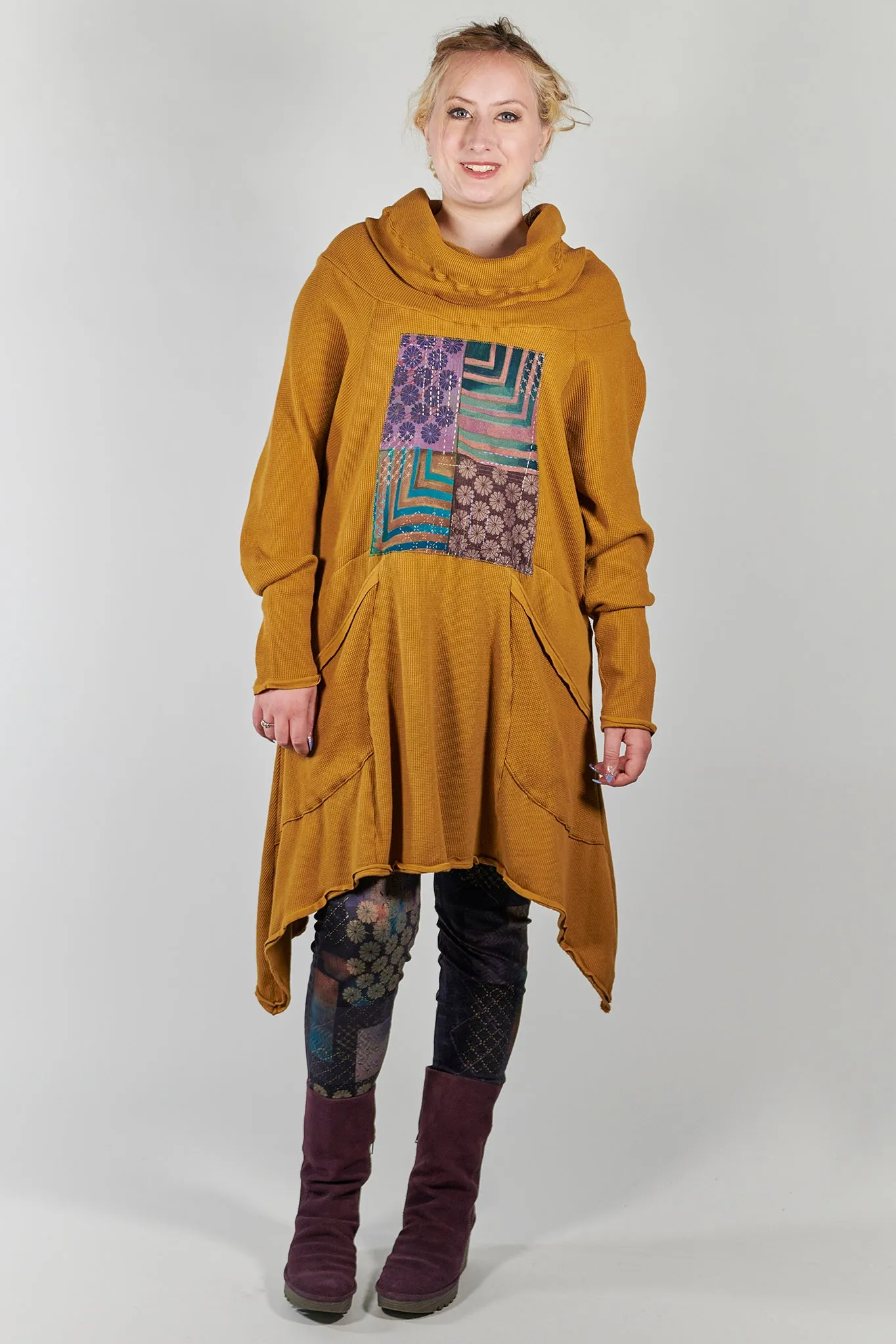 2292 Cowl Thermal Pocket Tunic Palo Santo-P