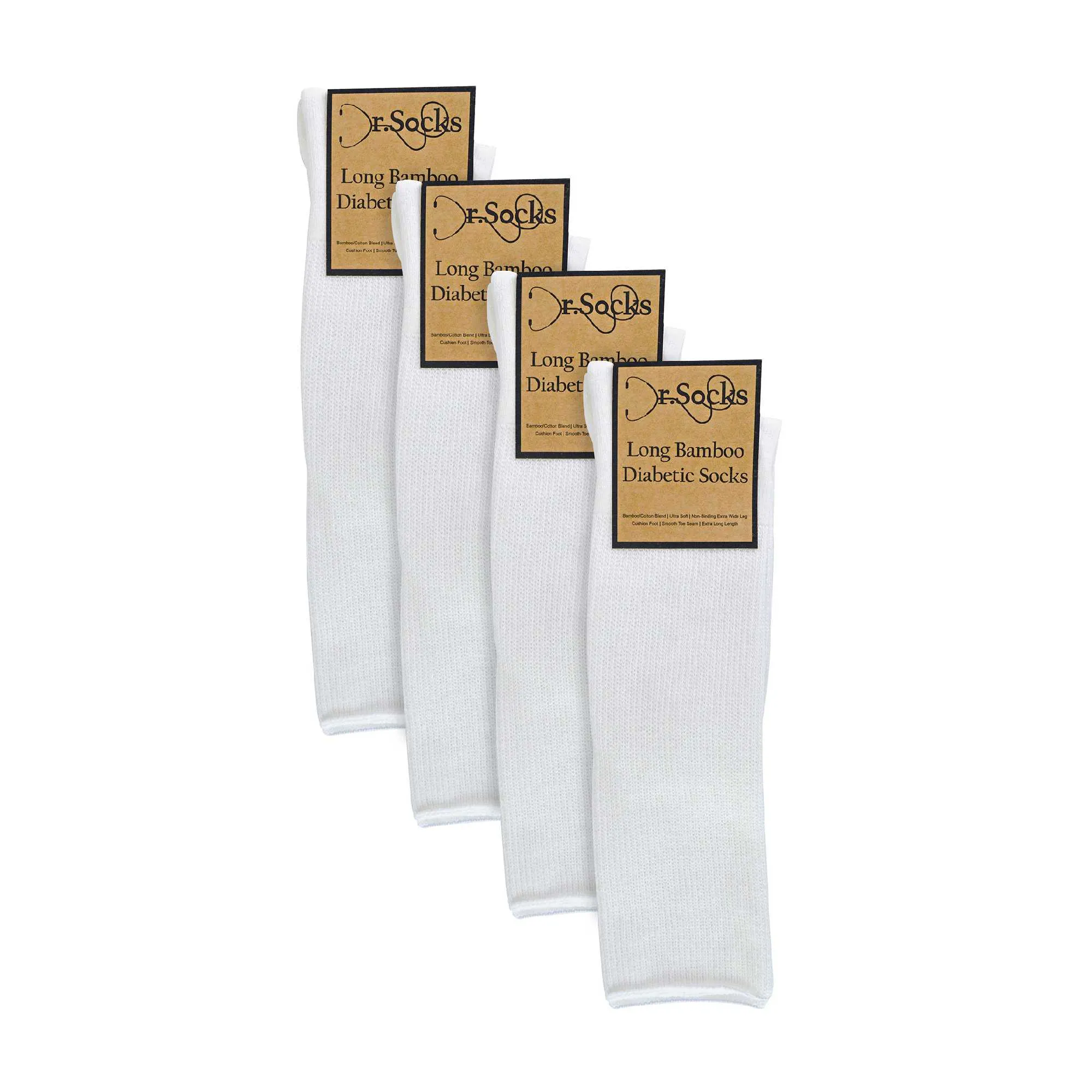4 Pack Extra Wide Knee High Bamboo Diabetic Socks