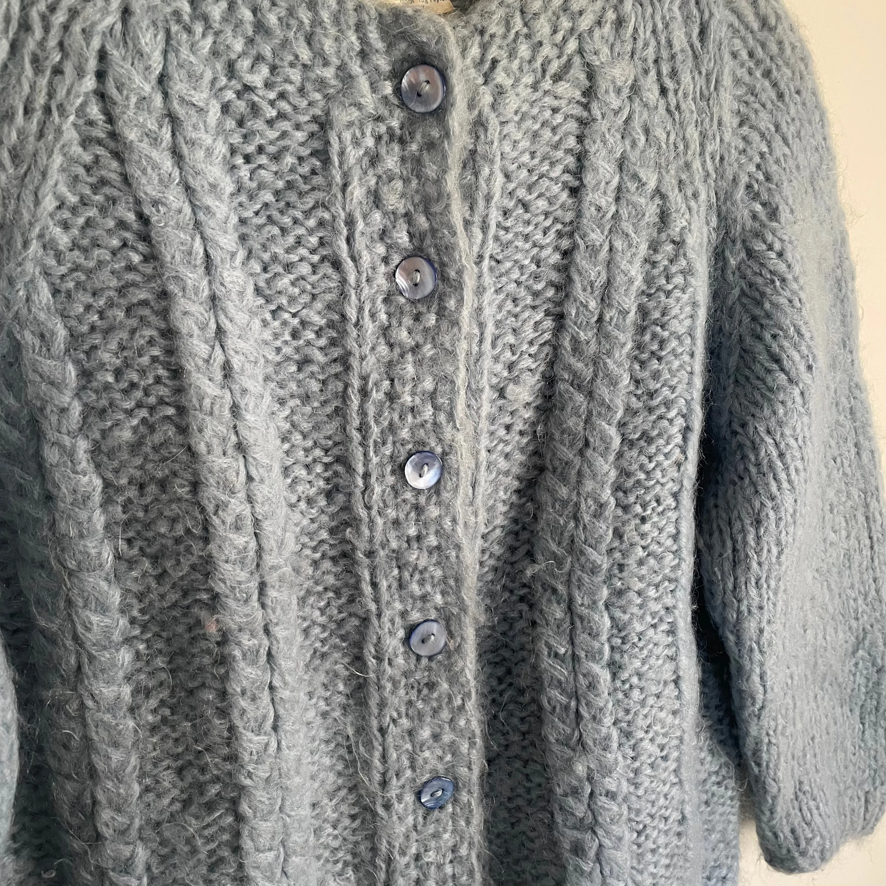 50s 60s Italian Handmade for Stewart's Mohair blend Button Front Sweater / Small Medium
