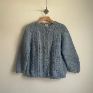 50s 60s Italian Handmade for Stewart's Mohair blend Button Front Sweater / Small Medium