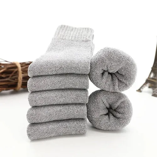 5Pairs Men Thick Winter Woolen Merino Socks for Male Towel Thermal