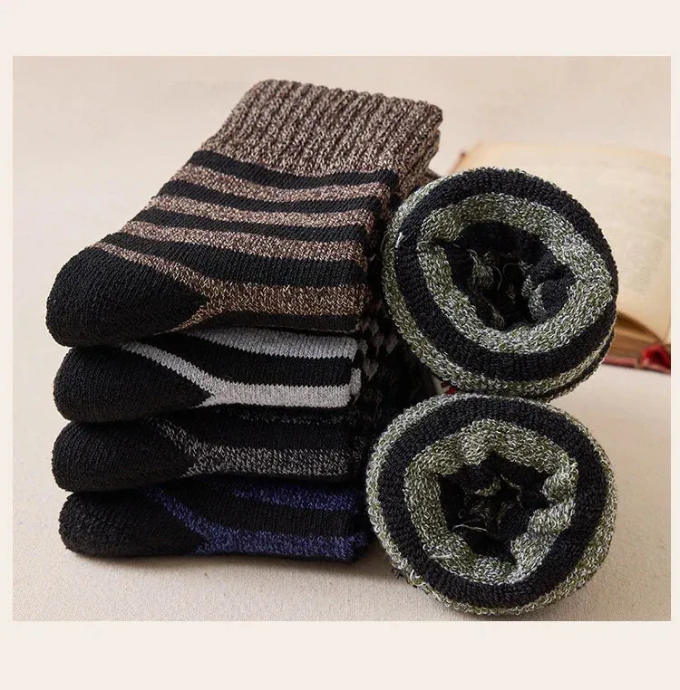 5Pairs Men Thick Winter Woolen Merino Socks for Male Towel Thermal