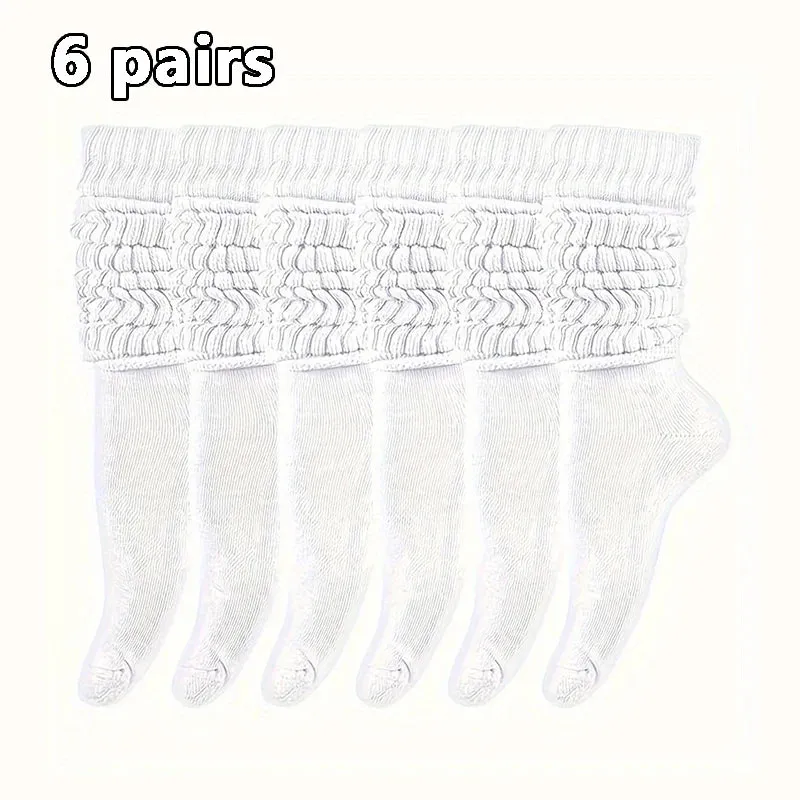 6 Pairs Women Mid-Calf Socks