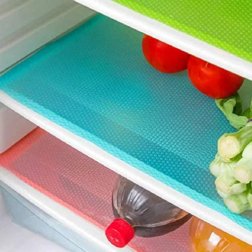 8 Pcs Refrigerator Liners, MayNest Washable Mats Covers Pads, Home Kitchen Gadgets Accessories Organization for Top Freezer Glass Shelf Wire Shelving Cupboard Cabinet Drawers (3 Blue 3 Green 2 Red)