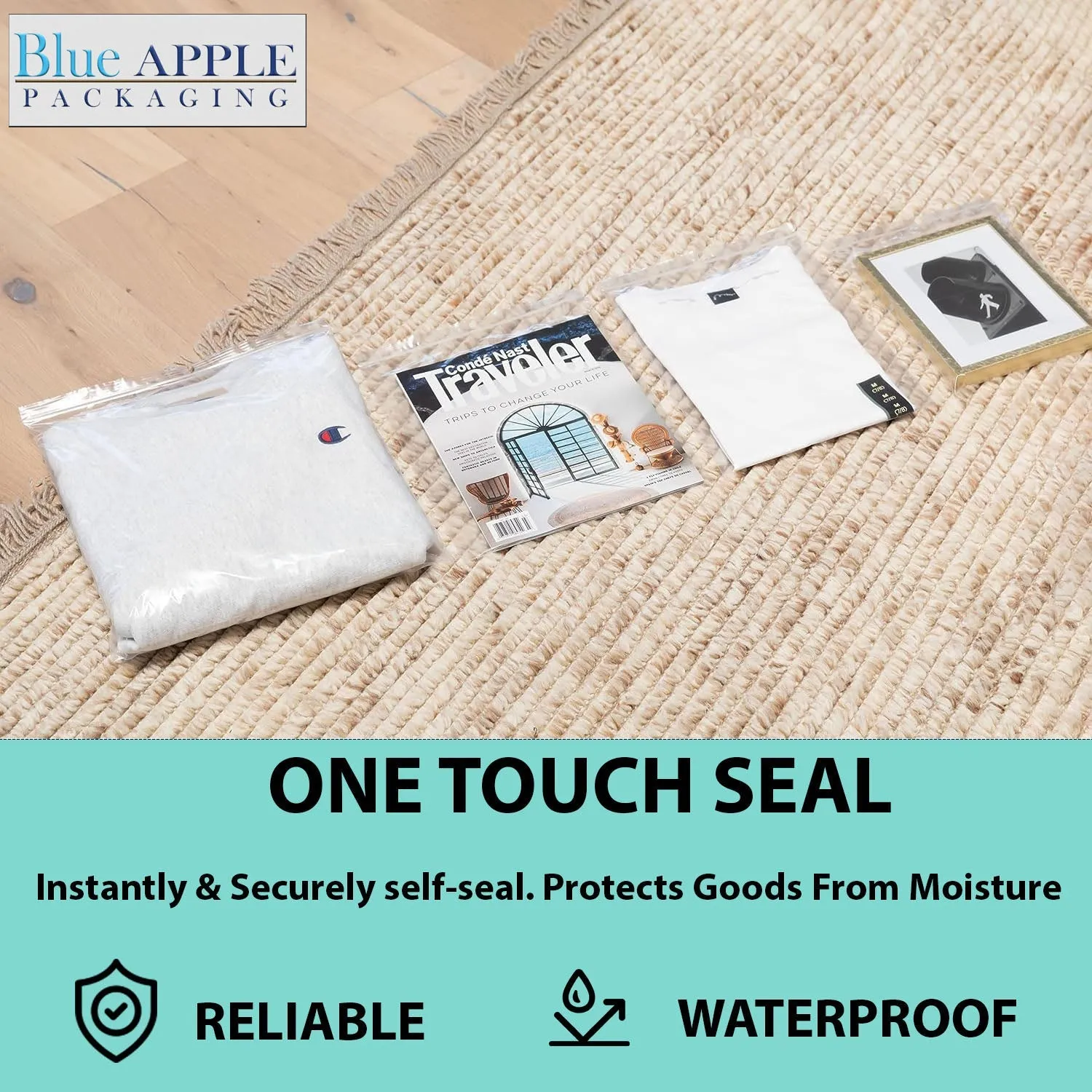 8X10 inches Reclosable Poly Bags with Hang Hole 4 Mil (LDPE) Single Track Zipper