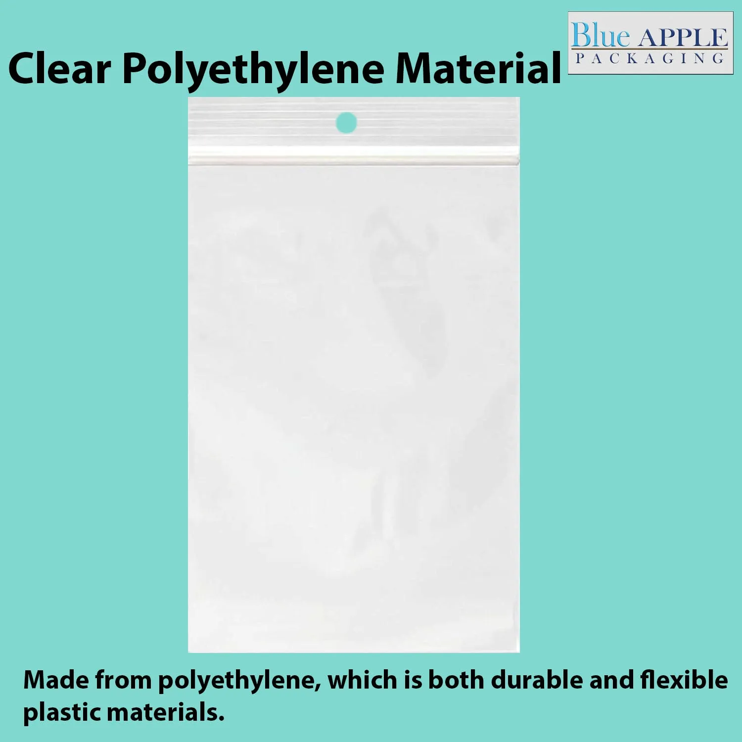 8X10 inches Reclosable Poly Bags with Hang Hole 4 Mil (LDPE) Single Track Zipper