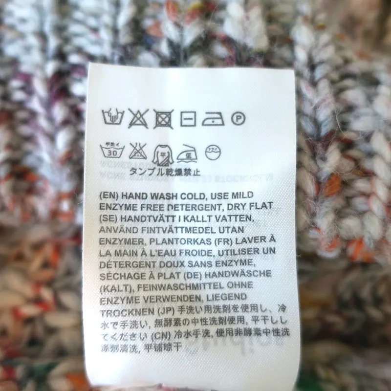 ACNE Studios Sweater Zora Multicolor Wool-Blend Chunky Knit Size Extra Small