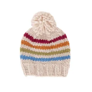 Acorn Kids Rainbow Stripe Beanie - Natural