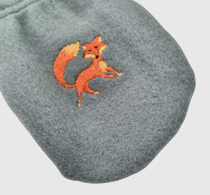 Adventurer Organic Fleece Green Mitten Fox