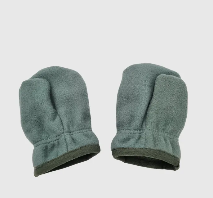 Adventurer Organic Fleece Green Mitten Fox
