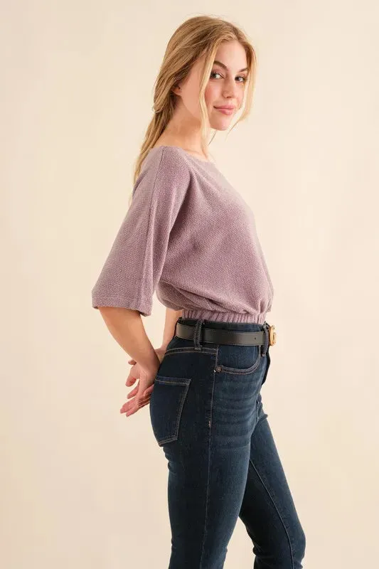 And The Why Thermal Dolman Sleeve Knit Casual Top