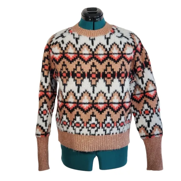 Ann Taylor Fair Isle Chunky Knit Sweater Size Small