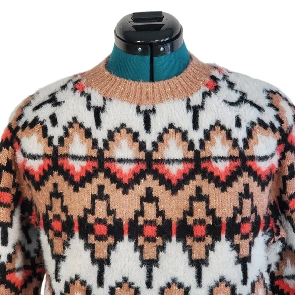 Ann Taylor Fair Isle Chunky Knit Sweater Size Small
