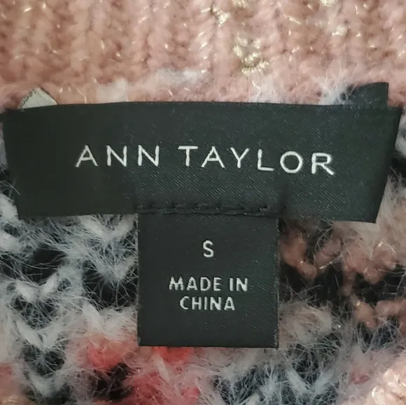 Ann Taylor Fair Isle Chunky Knit Sweater Size Small