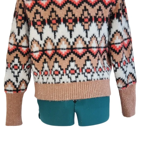 Ann Taylor Fair Isle Chunky Knit Sweater Size Small