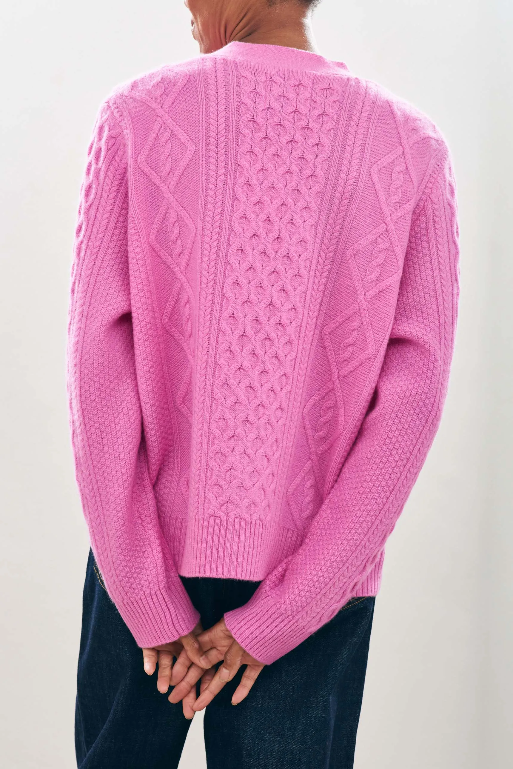 Aran Cardigan - Bubble gum