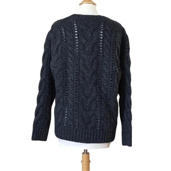 Aritzia Wilfred Bronco Wool Blend Chunky Cable Knit Sweater