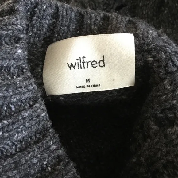 Aritzia Wilfred Bronco Wool Blend Chunky Cable Knit Sweater