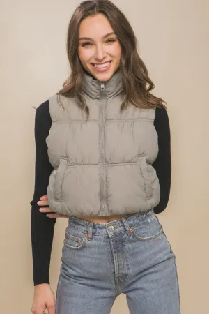 Ayla High Neck Puffer Vest