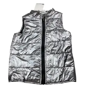 B Collection metallic silver puffer vest / jacket, size 4, BNWT