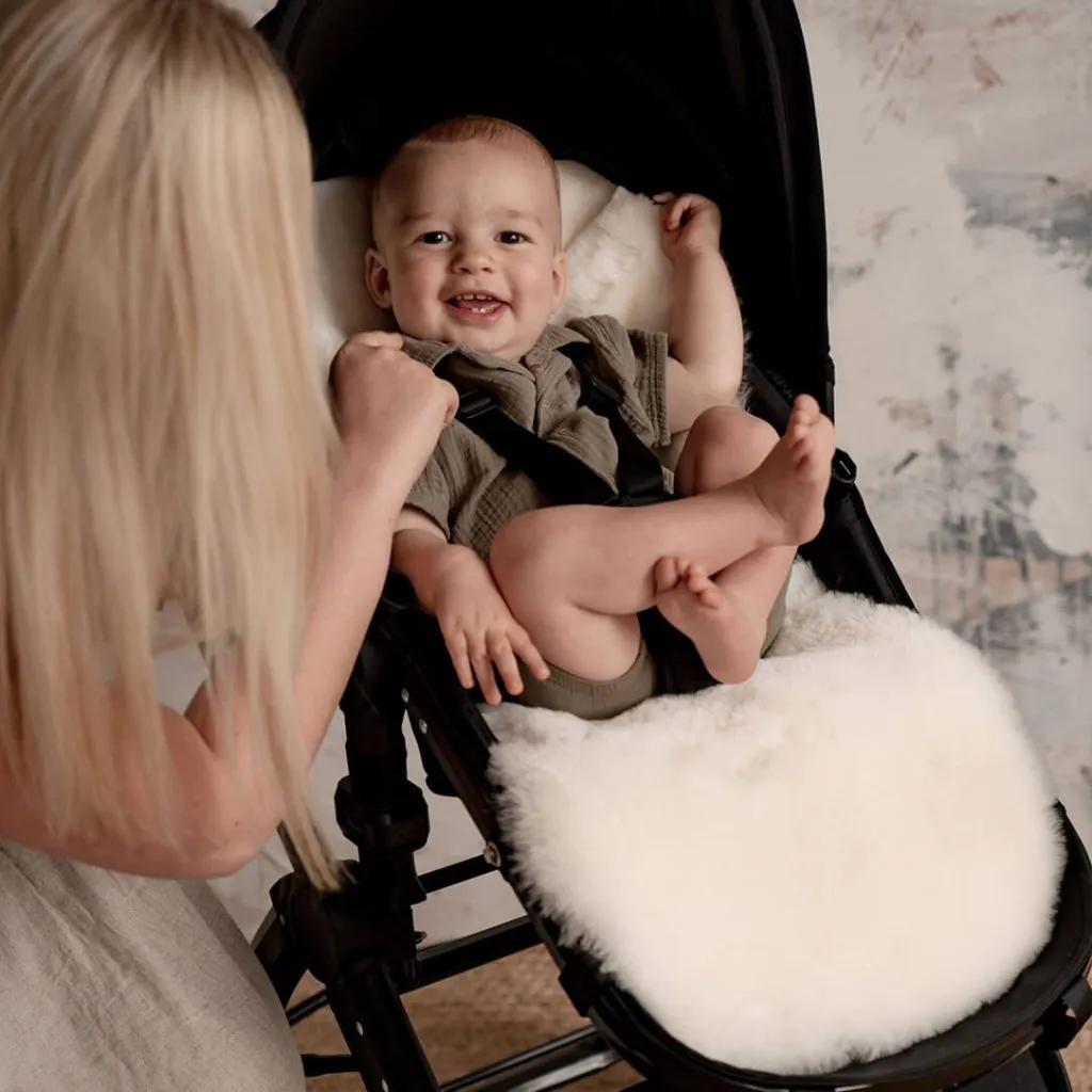 BAA BABY Sheepskin Buggy Style Liner - Ivory Shorn Hair