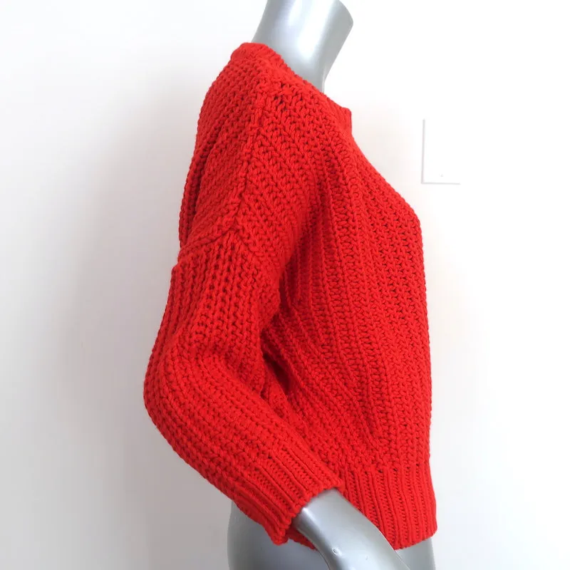 Babaa Jumper no 18 Sweater Red Chunky Wool Knit One Size