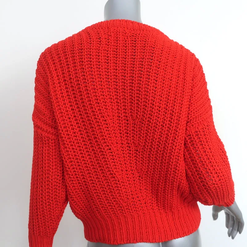 Babaa Jumper no 18 Sweater Red Chunky Wool Knit One Size