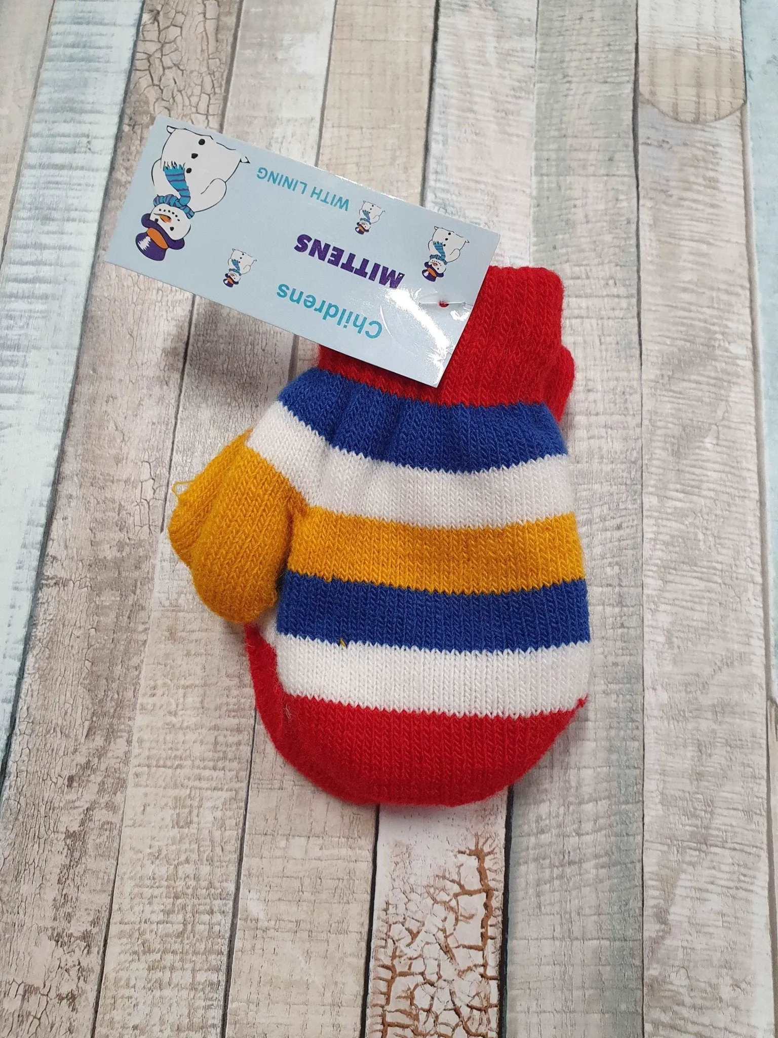 Babies Multi Coloured Lined Mittens