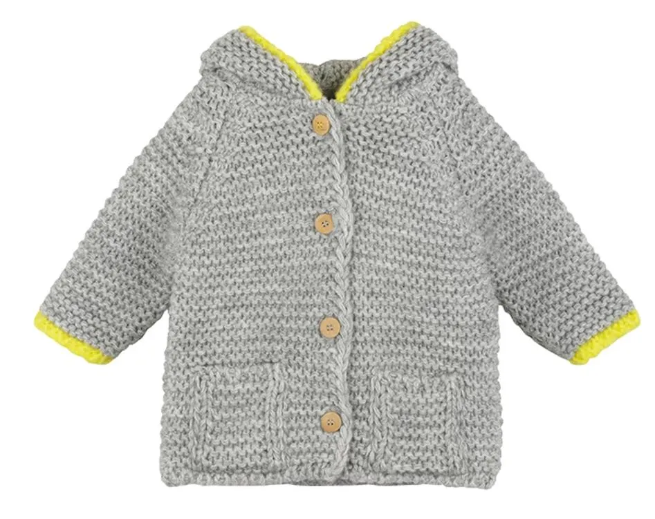 Baby Boys & Girls Grey Hooded Romane Cardigan