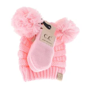 BABY Solid Knit Double Pom C.C Beanie