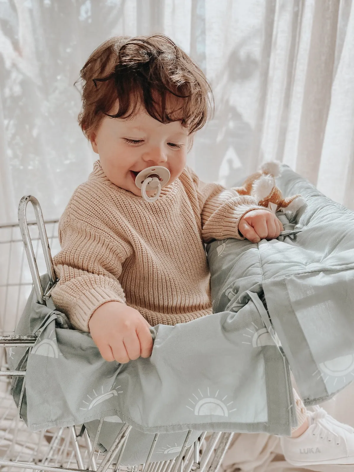 Bambella Designs Double Trolley Liner | Sage Sunshine