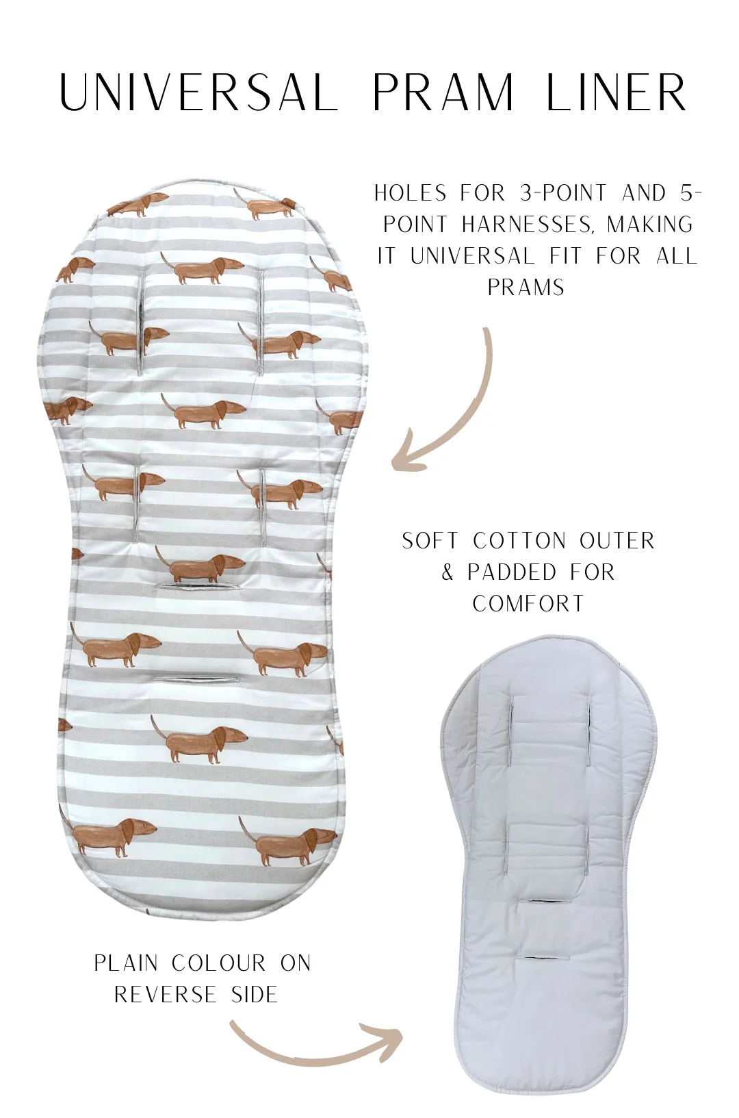 Bambella Designs Universal Pram Liner | Dachshund Days