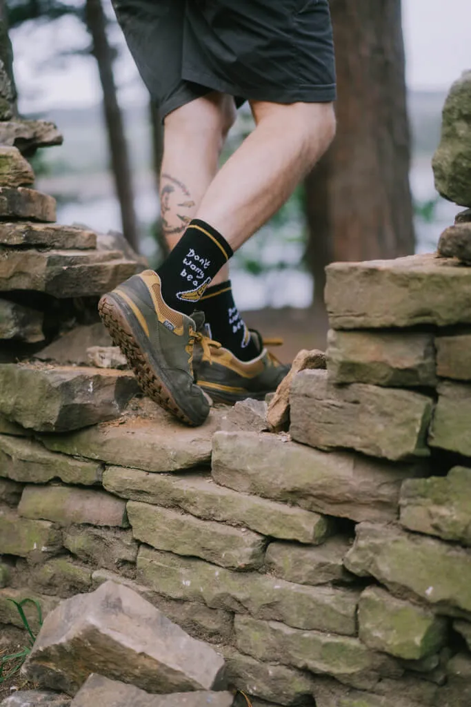 Banana Don't Worry Sock Black Merino Edition