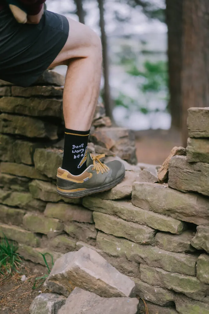 Banana Don't Worry Sock Black Merino Edition