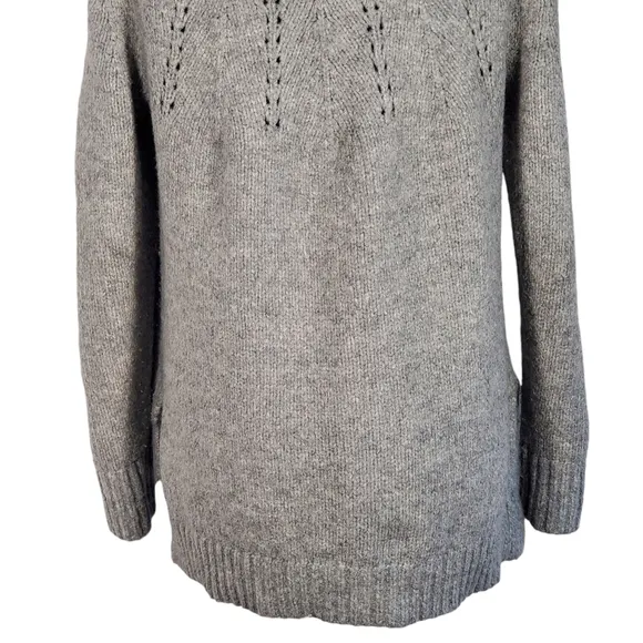 Banana Republic Mock Neck Sweater Gray Chunky Medium