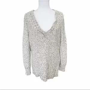 Banana Republic Textured Speckled V Neck Chunky Knit Sweater Womens Size Medium