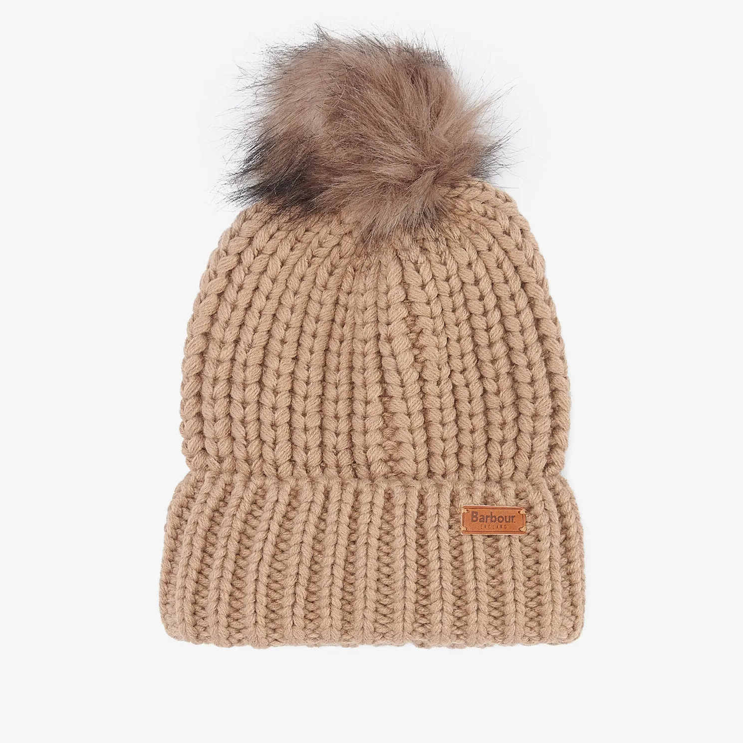 Barbour SALTBURN Womens Pom-Pom Beanie Mink