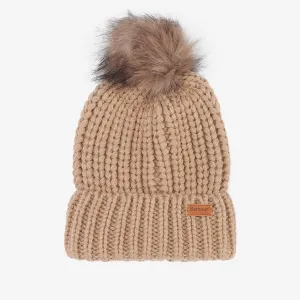 Barbour SALTBURN Womens Pom-Pom Beanie Mink