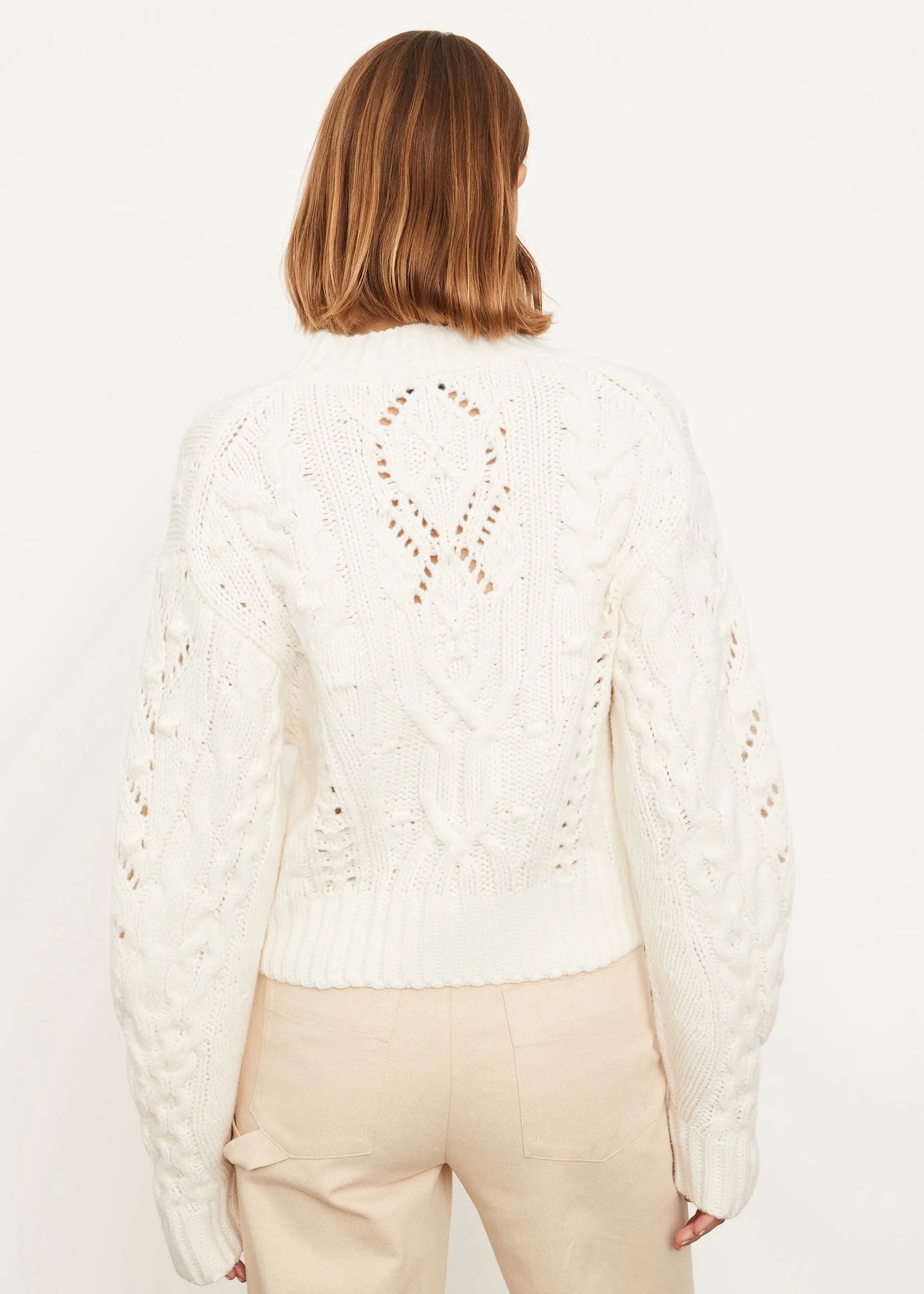 Bauble Cable Mock Neck (Off White)