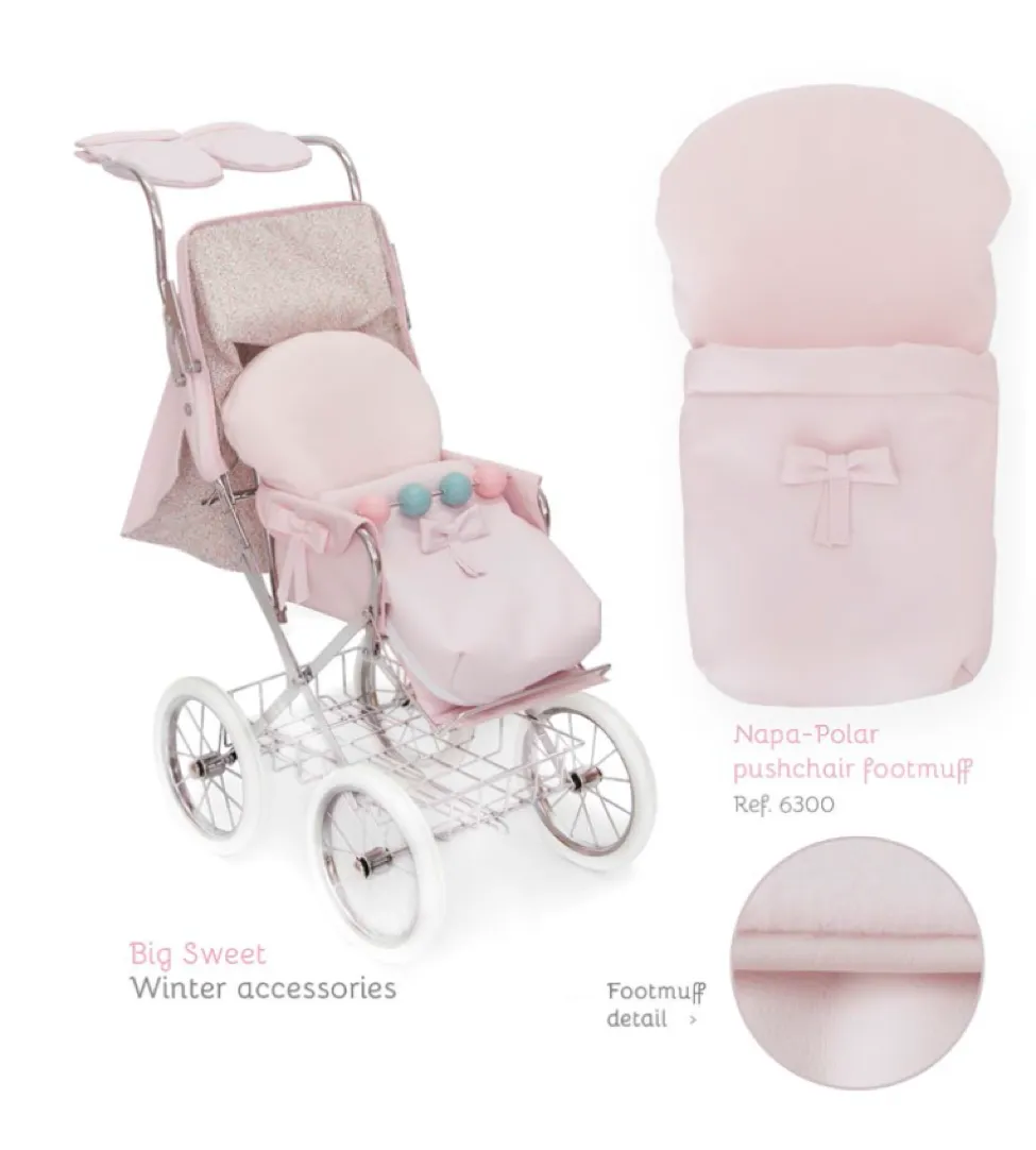 BebeLux Baby Pink 'Sweet Big' Doll's Pram Mittens 6400-R