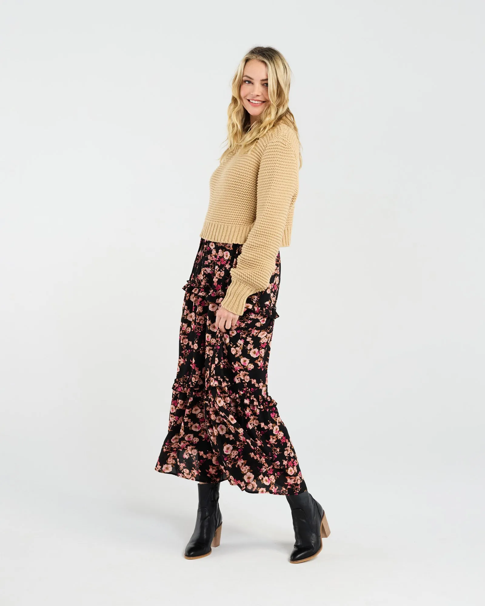 Becca Crop Knit | Oat | Blackstone