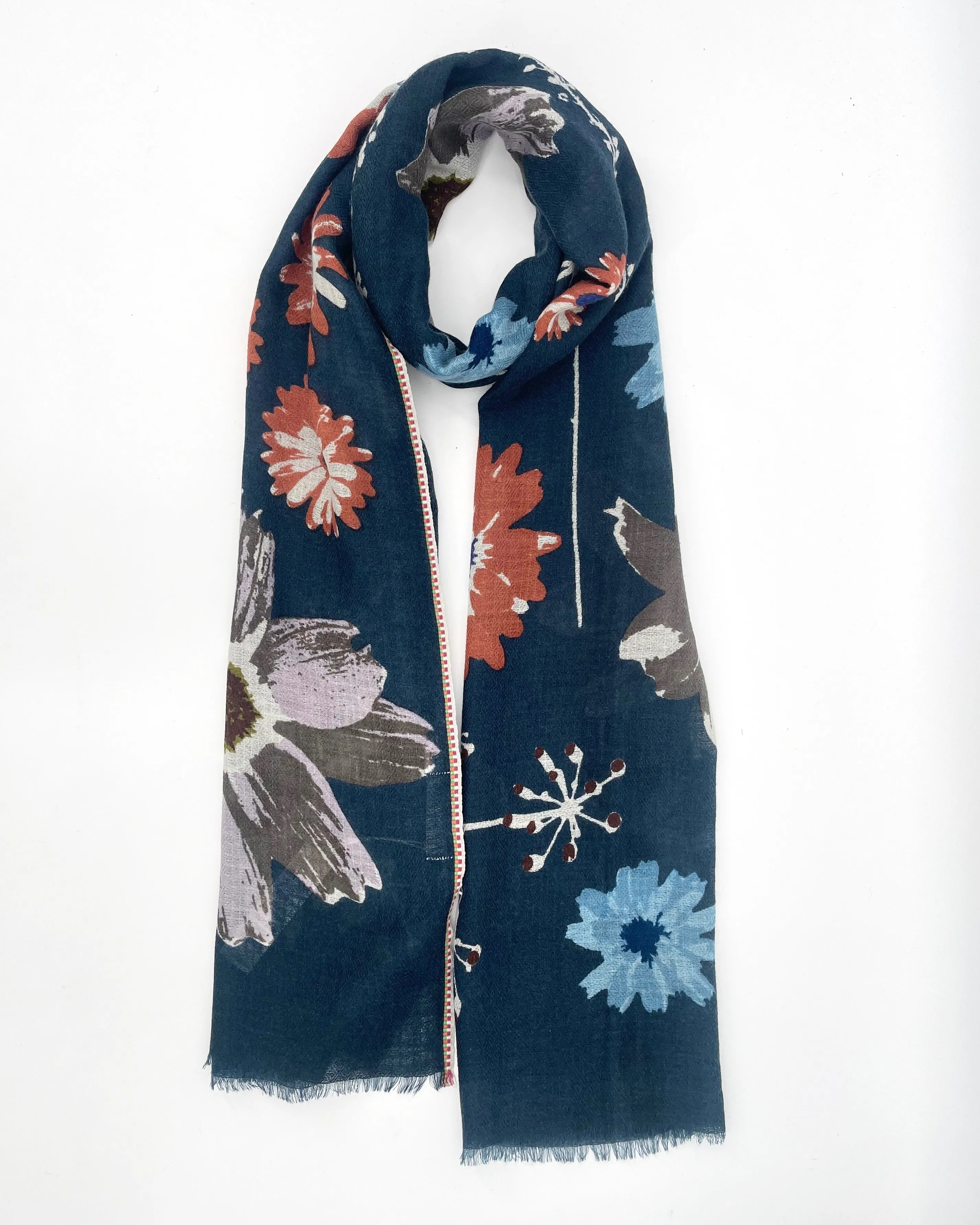 Bed of Flowers Wool & Silk Scarves