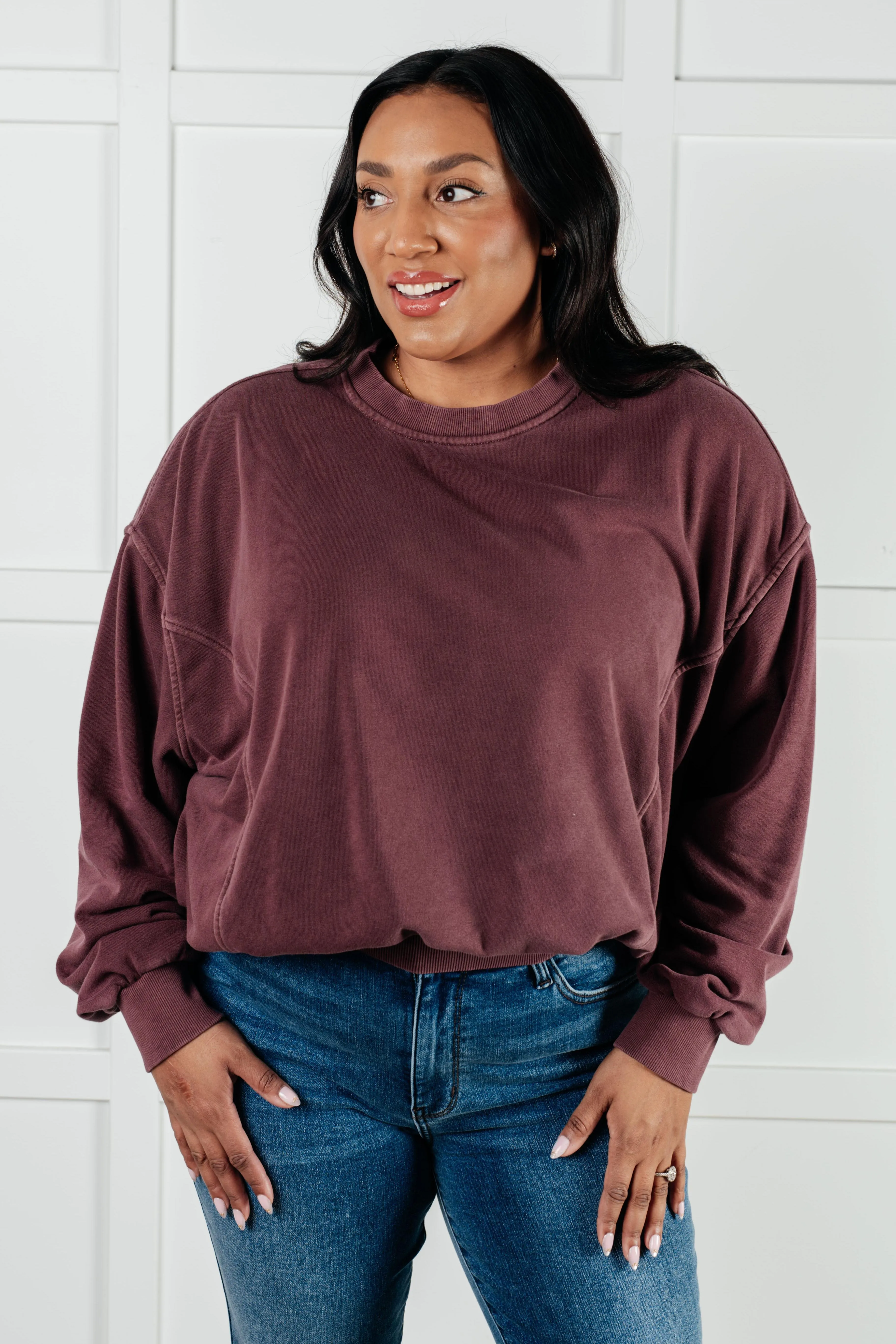Beyond the Basics Pullover in Eggplant